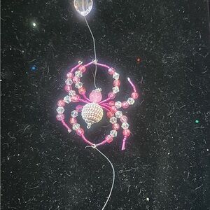 Pink Beaded Spider Ornament